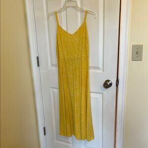 GAP Yellow Pleated Midi Sundress